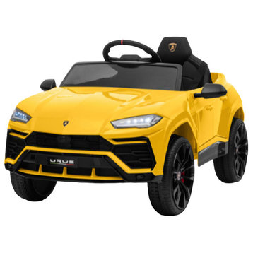 12V 7AH Kids Car Licensed Lamborghini Electric Vehicle High/Low Speed, Yellow