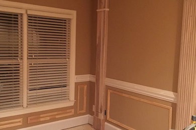 Home theater - rustic home theater idea in Charlotte