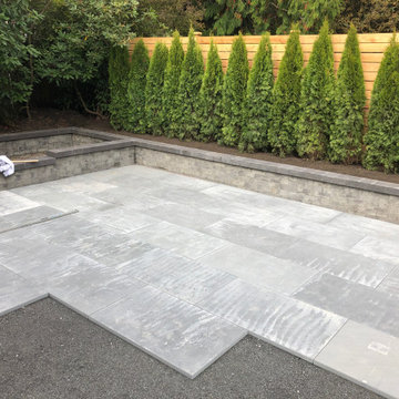 Bocce Ball Court, Pond, Granite Rocks and Dimensonal Flagstone
