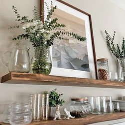 Black Walnut Live Edge Floating Shelf (floating bracket included) - Shelving