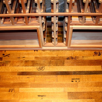 Wine Barrel Flooring - A Unique Aspect of this Wine Cellar Design TX