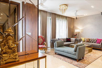 Transitional tones for the living room