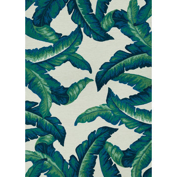 Couristan Covington Palm Leaves Indoor/Outdoor Area Rug, Green, 2' X 4'
