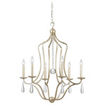 Crystorama - Manning 6 Light Silver Leaf Chandelier - This Manning collection embodies a simple minimalist silhouette that is sleek and modern. Clean wrought iron lines and an unadorned design bring a timeless appeal to any interior space.