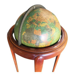 Midcentury Mahogany Floor Globe by Replogle - World Globes