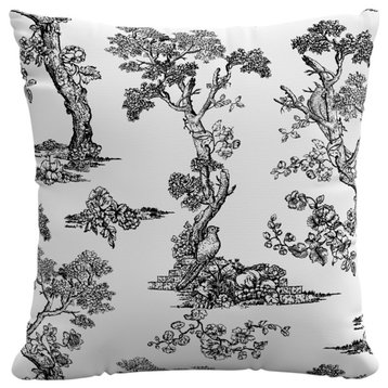Red from Scalamandre 20" Decorative Pillow, Toile Noir