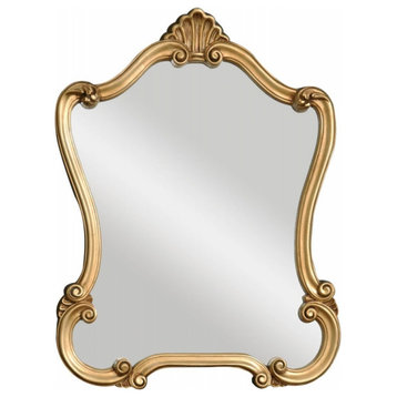 Lightly Distressed Gold Unique Wall Mirror, Bathroom Mirror, 26 X 35