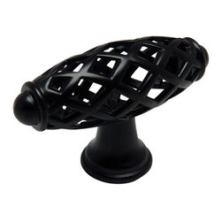 Cosmas - Cosmas 1749FB Flat Black Birdcage Cabinet Knob - Cabinet And Drawer Knobs