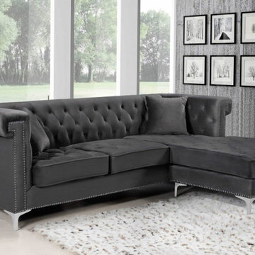 David Velvet Reversible Sectional #18608