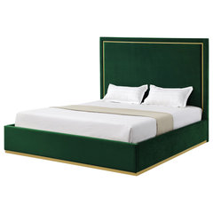 Inspired Home Marceline Bed Upholstered Contemporary Platform