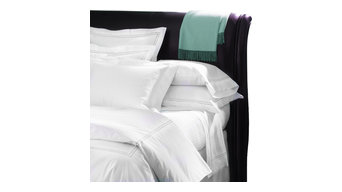 Sferra Grande Hotel Sheet Set, White/Aqua, Twin