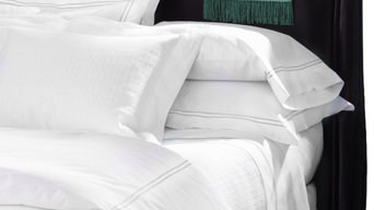 Sferra Grande Hotel Sheet Set, White/Aqua, Twin