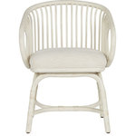 Universal Furniture - Universal Furniture Getaway Coastal Living Aruba Rattan Dining Chair - Casual yet contemporary, the Aruba Rattan Chair showcases a rounded, open-air back with gently integrated texture details, a crisp white finish, and a plush upholstered seat.