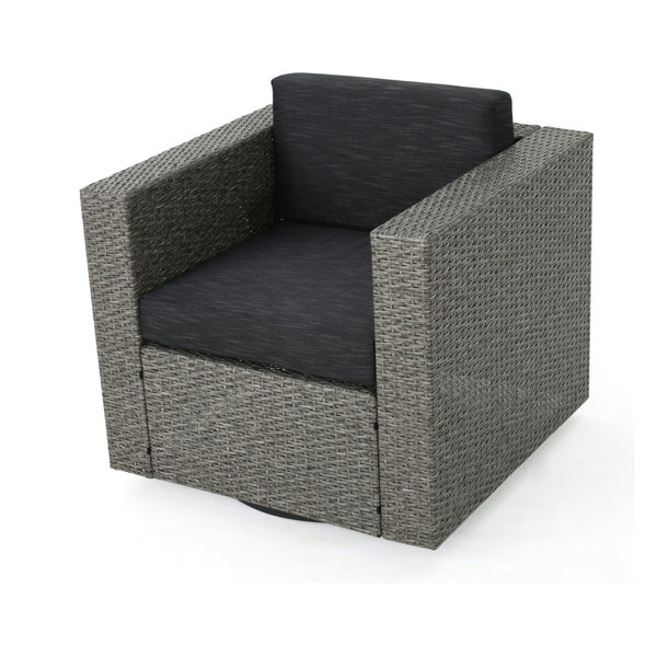 Gdfstudiogdf Studio Venice Outdoor Wicker Swivel Club Chair Mix Black Dark Gra Dailymail