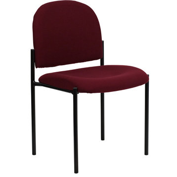Flash Furniture Stacking Side Stacking Chair in Black and Burgundy