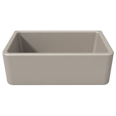 LaToscana Reversible, Fluted/Smooth Fireclay Sink, Silver Flax, 30"