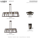 Livex Lighting - Schofield 3 Light Bronze With Antique Brass Accents Linear Chandelier - The Schofield collection hints at a casual vibe. This three light linear chandelier is shown in a bronze finish with antique brass finish accents. It will be a great feature in your modern loft or cabin as well as any transitional style interior.
