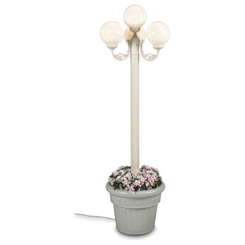 European 4 Globe Lantern Planter, Park Style, White