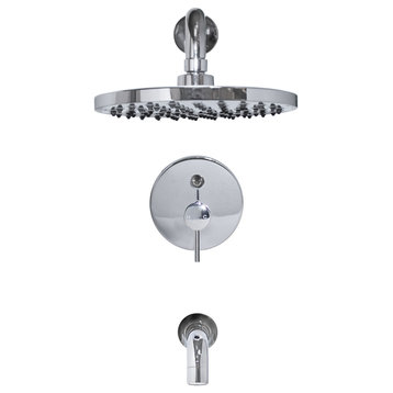 RADIANCE Shower and Bathtub Combo Set with Rough-in Valve, Chrome