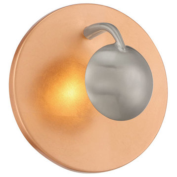 Aurora 3 Light Wall Sconce, Light Copper and Silver