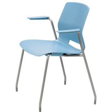 Olio Designs Lola Plastic Stackable Arm Chair in Sky Blue
