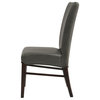 Milton Bonded Leather Chair, Set of 2, Vintage Gray