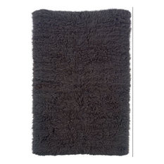 Linon New Flokati Hand Woven Wool 3'6"x5'6" Rug in Gray