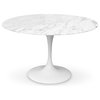 Saarinen Style Tulip Dining Table White Fiberglass Top, 40" Marble Top