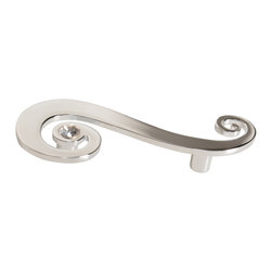 Spiral Swarovski Crystal and Polished Chrome Pull Handle - Cabinet And Drawer Handle Pulls