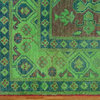 Hand-Knotted Light Green Overdyed Kazak 100% Wool Oriental Rug