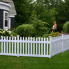 36" High No-Dig Newport Vinyl Permanent Picket Yard Fence