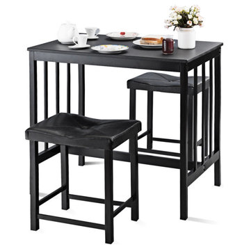 Costway 3 PCS Modern Counter Height Dining Set Table And 2 Chairs Bar Furniture