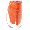 Triangular Bubbled Orange Vase