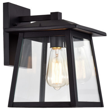 CHLOE Lighting ORLY Transitional 1-Light Textured Black Outdoor Wall Sconce