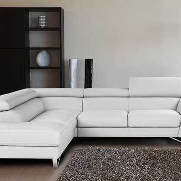 Sparta White Italian Leather Sectional Sofa