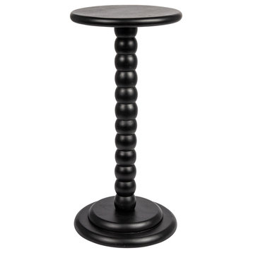 Stacked Pedestal Cocktail Side Table, Black