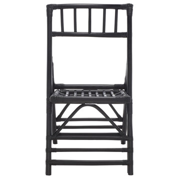 Safavieh Maja Rattan Folding Accent Chair, Black