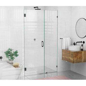 78"x46.5" Frameless Hinged Shower Door, Wall Hinge Style, Oil Rubbed Bronze