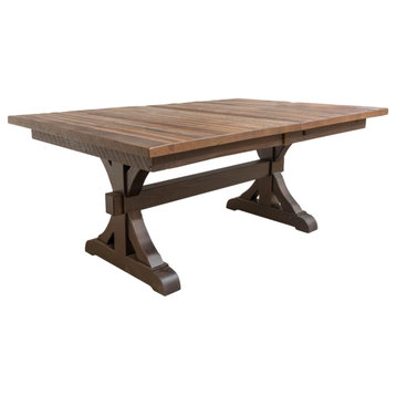 Pathway Reclaimed Barnwood Extendable Dining Table, Provincial, 42x96, 4 Leaves