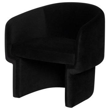 Clementine Black Fabric Single Seat Sofa