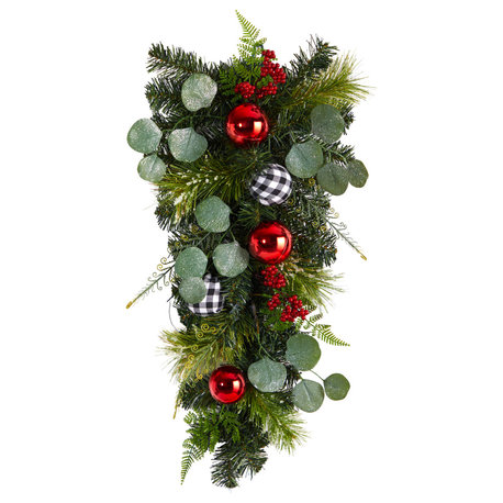 26" Holiday Christmas Greenery Ornament Artificial Swag