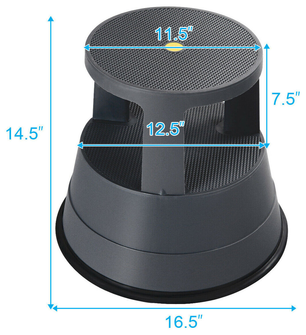 Costway Kick Stool Rolling Step w/Non-Slip Rubber Platform 330LBS ...