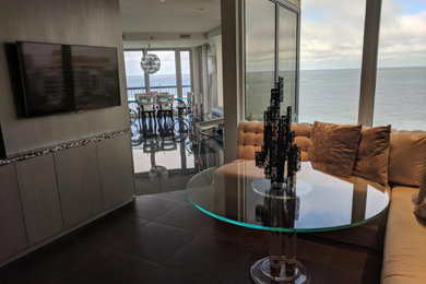 Example of a trendy living room design in Miami