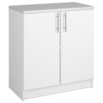 Pemberly Row White Engineered Wood Base Cabinet with Melamine Countertop