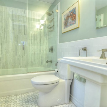 Marble floor with subway tile in Upper West side
