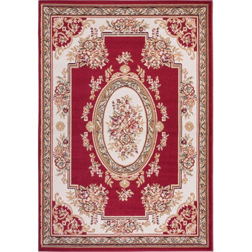Well Woven Miami Medallion Centre Rug, Red, 5'3"x7'3"