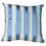 homesilks - Madison Silk Pillow - Classic 100% silk stripe, 17 inch square, with invisible zipper and bird friendly ecoflyte insert. No faux, no needless markup. Make all your home decor all yours.