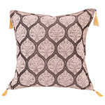 Bareen's Designer Rugs - Trellis Myrtus Chenille Decorative Contemporary Turkish Pillow, White/Grey - Embellish your home with this timeless casual chic Turkish decorative throw pillow. Handmade Jacquard woven on heavy Chenille fabric in a Turkish classic design inspired by an antique oriental tapestry, these exquisite pillows are a perfect addition to any decor. Made in a beautiful vibrant color pallet these beautiful pillows are double sided with a beautiful repetitive geometrical, naturalistic floral and traditional pattern. Masterfully artisan-crafted with a contemporary fashion palette producing bold intricate sharp patterns makes these decorative pillows a standout piece in any decor.
