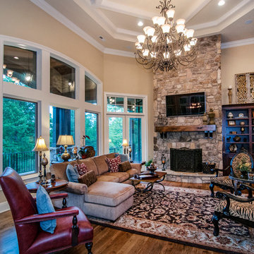 Great Room of The Jasper Hill Plan #5020 by Donald Gardner Architects