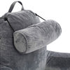 Medium Husband Pillow Dark Gray Reading Pillow Removable Neck Roll and Cover